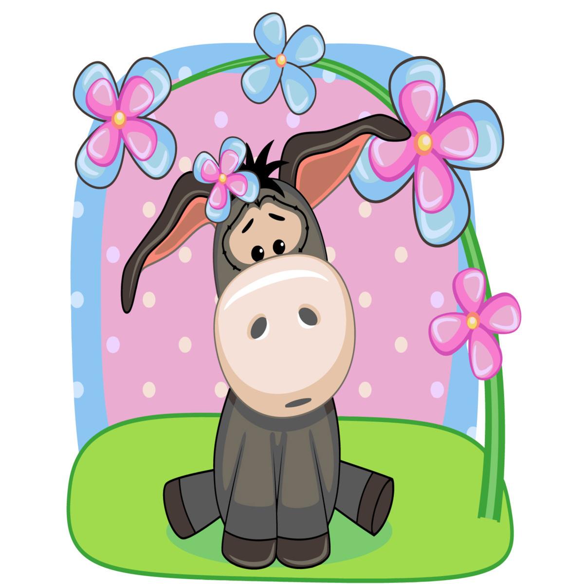 Картина по номерам Strateg Ослик в цветах 30x40 см (SS-6443)