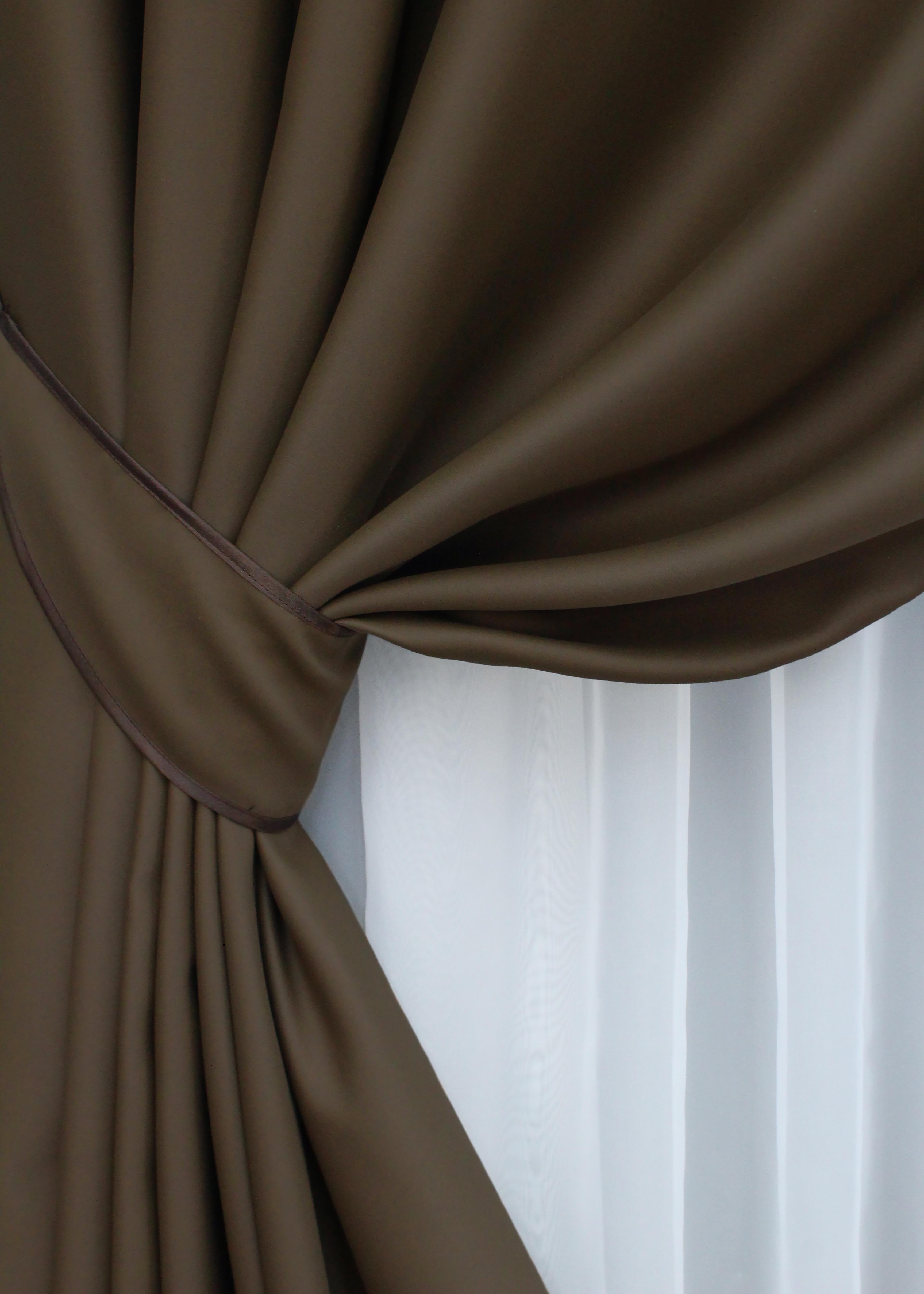 Комплект штор на люверсах VR-Textil Fusion Dimout №834ш 150х250 см 2 шт. Коричневый (37-0131) - фото 3 Комплект штор на люверсах VR-Textil Fusion Dimout №834ш 150х250 см 2 шт. Коричневый (37-0131) - фото 3