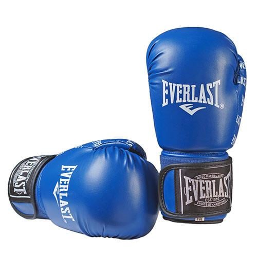 Перчатки боксерские Everlast на липучке полиуретан 12 унций Синий (EV2218/12B)