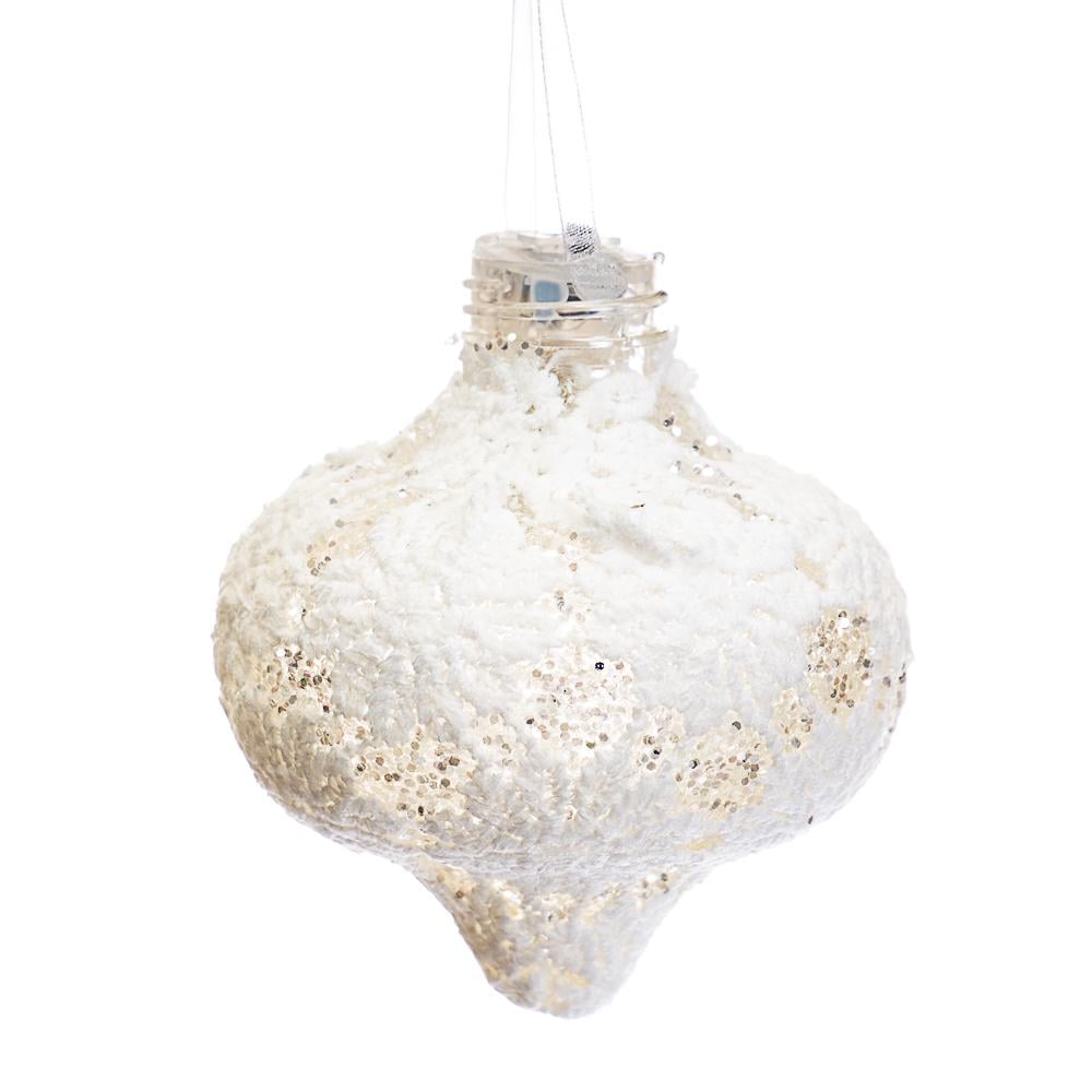 Игрушка на елку Elisey Белая капелька с узором (NH-106-K-85)