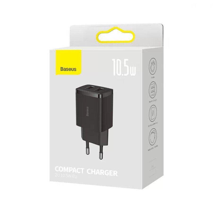 Мережевий зарядний пристрій Baseus CCXJ010201 Compact 10,5W Black - фото 6