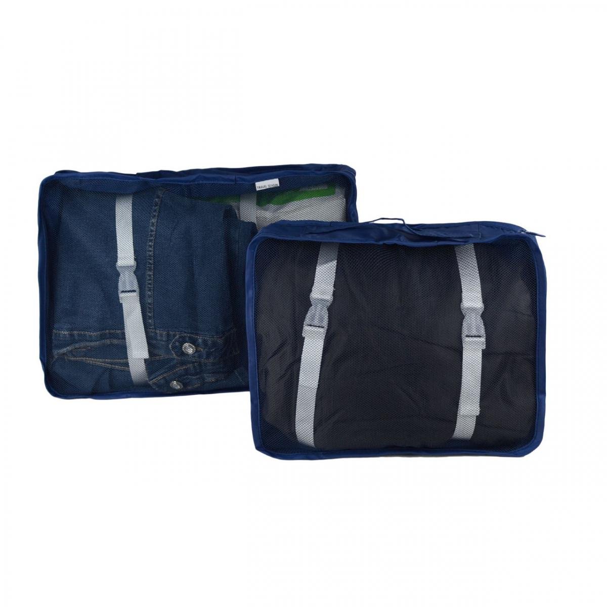 Набір дорожніх органайзерів 9в1 з нейлону для валізи та дому Синій (КДО-40-64) - фото 3 Набір дорожніх органайзерів 9в1 з нейлону для валізи та дому Синій (КДО-40-64) - фото 3