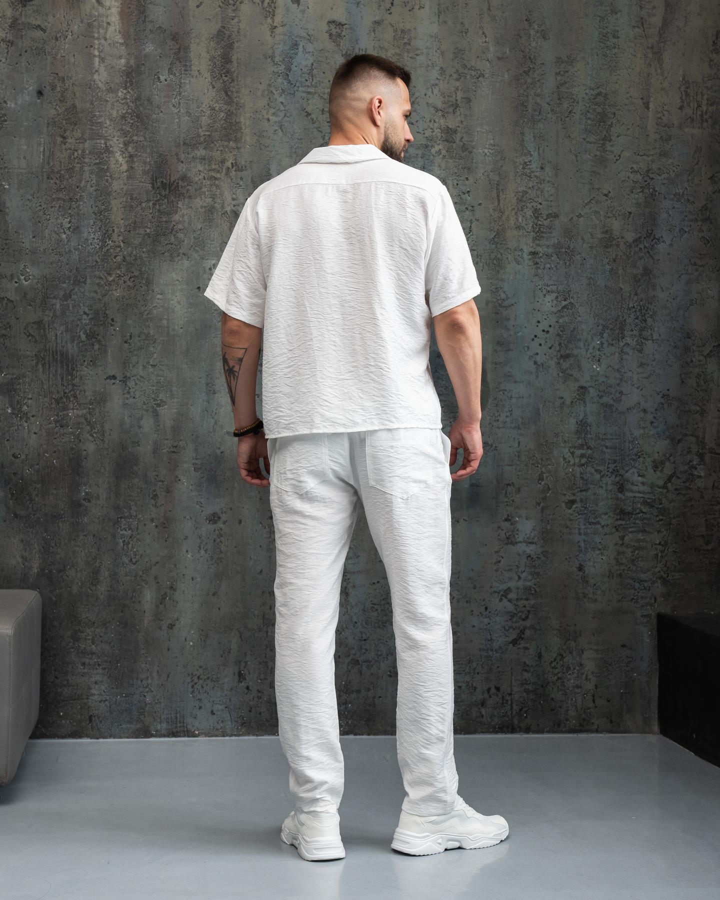 Костюм мужской летний Aero льняной S Белый (26374/3/1) - фото 3 Костюм мужской летний Aero льняной S Белый (26374/3/1) - фото 3