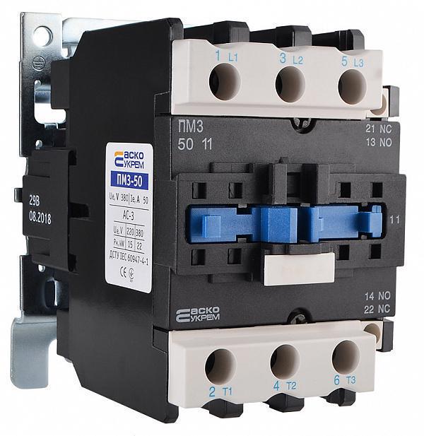 Контактор-пускач АСКО-Укрем ПМ 3-50 M7 LC1-D5011 50А 220 B 1NO 1NC (A0040010053)