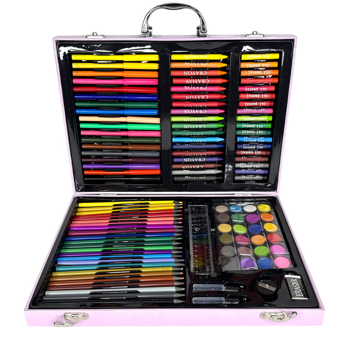 Набір для творчості дитячий Єдиноріг у кейсі 128 предметів Рожевий (ATK-128-Pink)