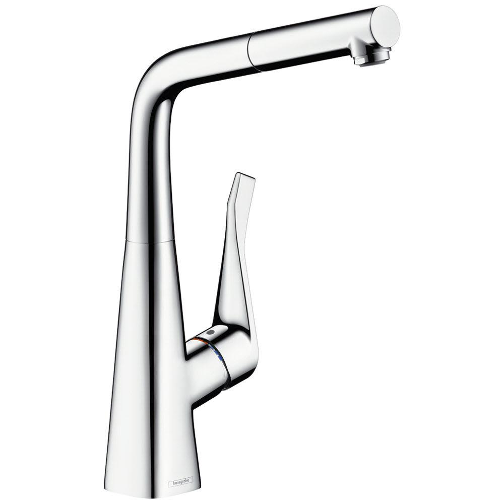 Смеситель для кухни Hansgrohe Metris M71 14821000 с видвижной лейкой Хром (90699)