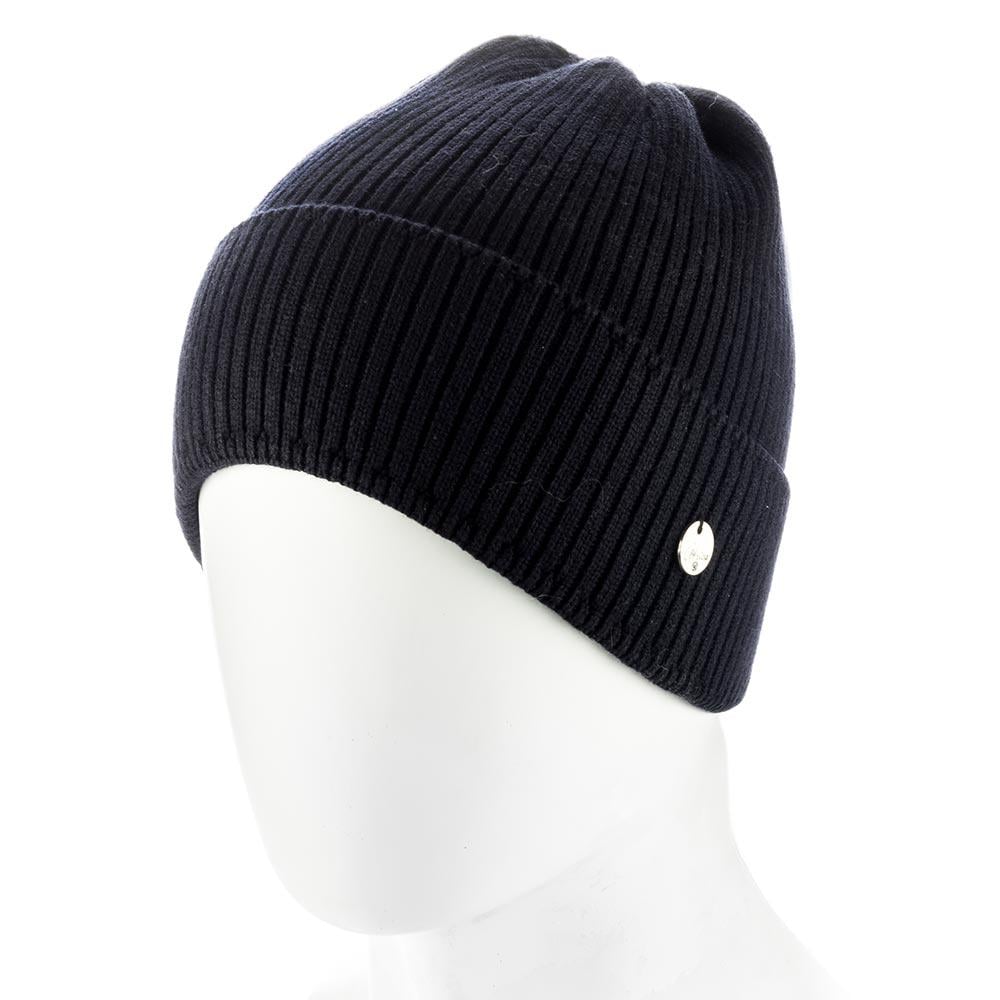 Шапка луковичка Atrics WH896 из вискозы с отворотом без подкладки одинарная Черный