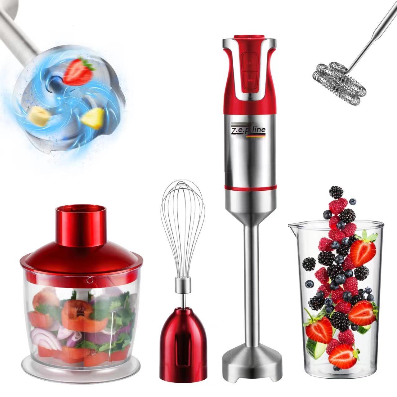 Блендер 5в1 Zepline ZP-074 с разными насадками Красный - фото 2 Блендер 5в1 Zepline ZP-074 с разными насадками Красный - фото 2