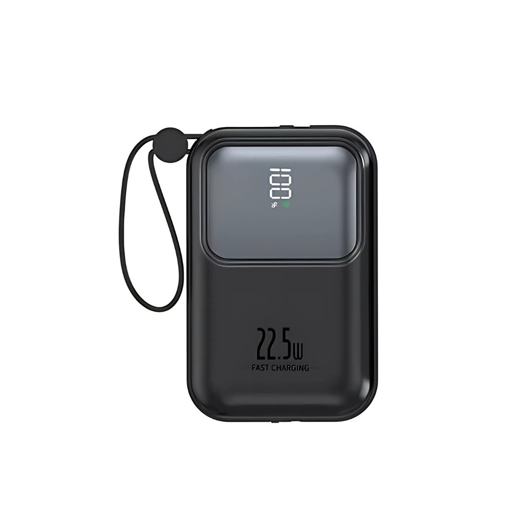 Повербанк со быстрой зарядкой 10000 мАч со встроенными кабелями Type-C/Lightning/USB 22,5Вт Black Повербанк со быстрой зарядкой 10000 мАч со встроенными кабелями Type-C/Lightning/USB 22,5Вт Black