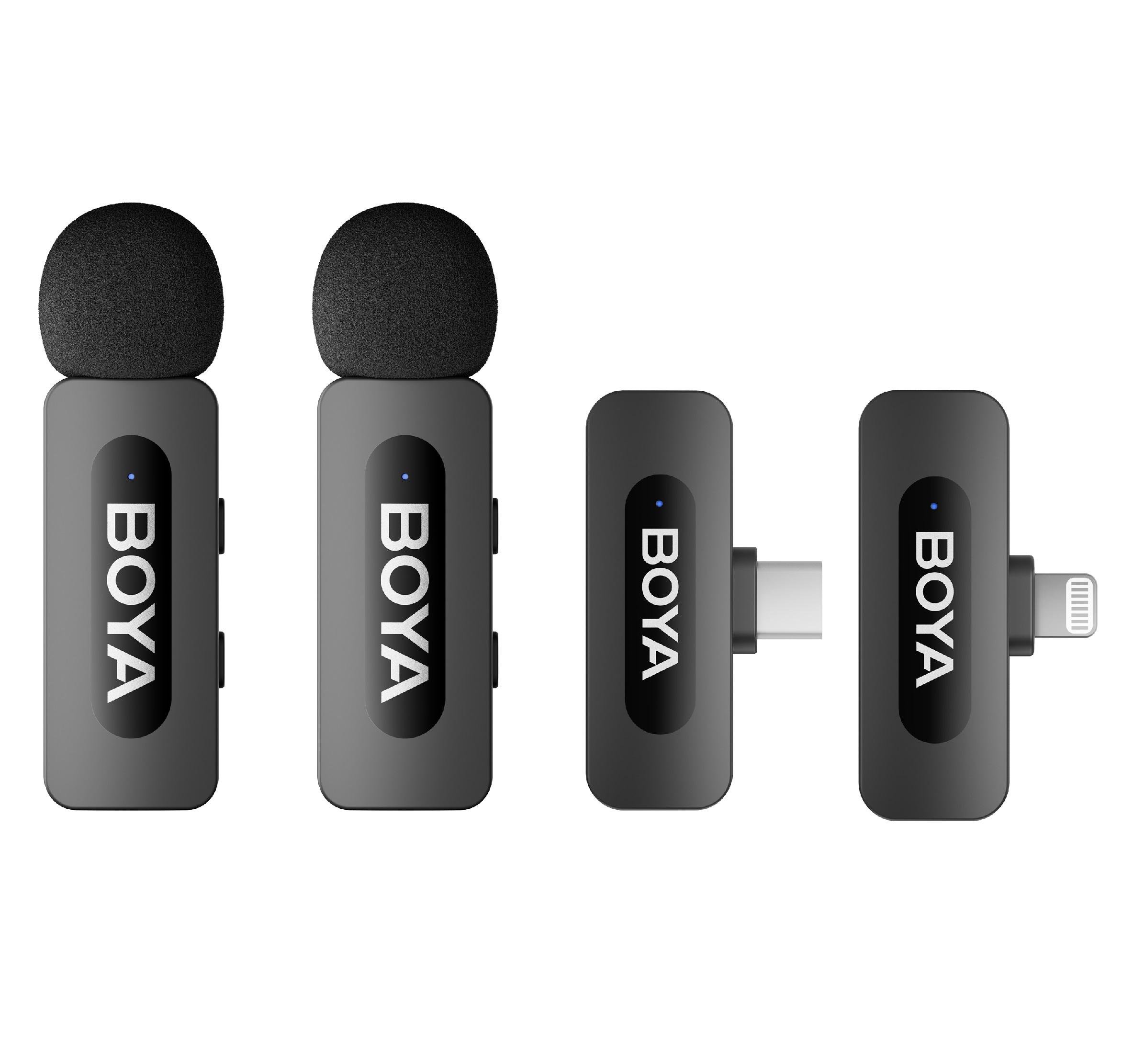 Микрофон петличный Boya BY-V2 COMBO Lightning+Type C с зарядным кейсом (50040) - фото 2 Микрофон петличный Boya BY-V2 COMBO Lightning+Type C с зарядным кейсом (50040) - фото 2