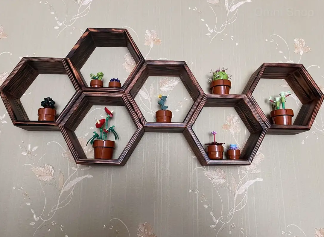 Полочка шестиугольная сборная 32х37х15 6 шт. (27565900) - фото 4