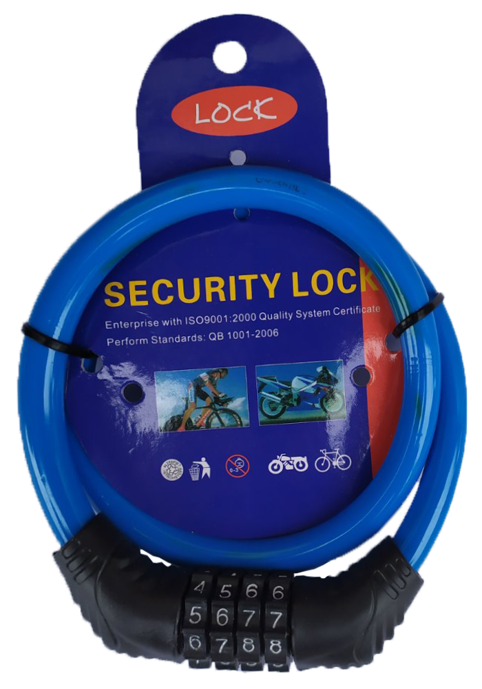 Замок велосипедный кодовый 10х650 мм (2865)