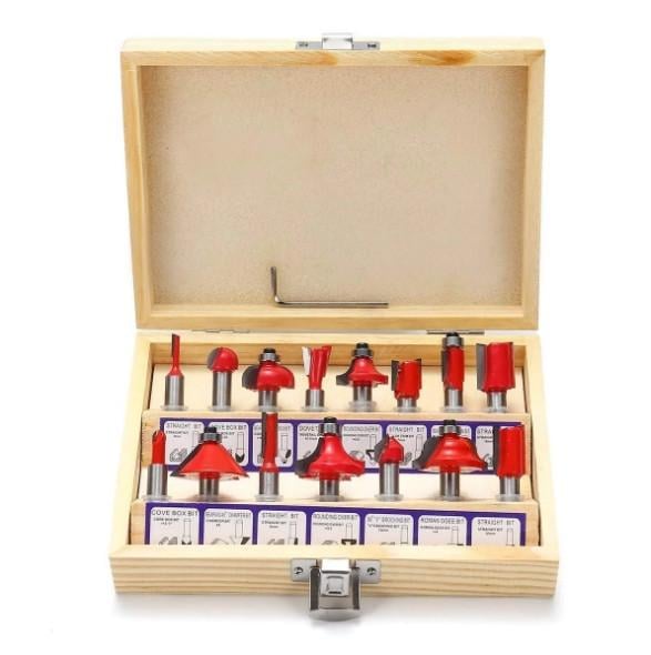 Набор Ens фрез по дереву в футляре 15 шт (1212344)