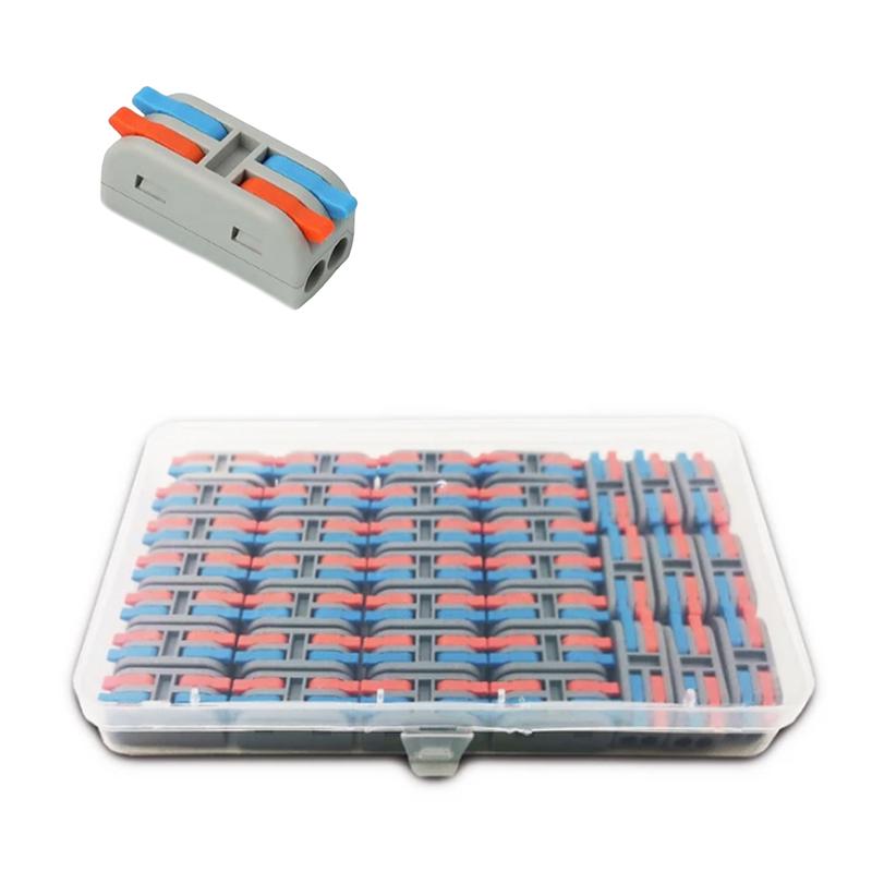 Набор клемм Tactix 0,08-4 мм2 32А 2х1-2х1 проходная одинарная 30х13х13,5 мм 37 шт. Разноцветный (CT2-2M-37box)