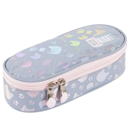 Пенал-тубус St.right з кишенькою на клапані Bp26 Majewski Срібні котики