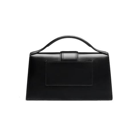 Женская сумка кожаная Jacquemus Le Grand Bambino Shoulder Bag Черный/Золотой (b120621)