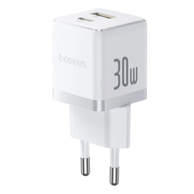 Зарядный сетевой адаптер Baseus Palm 30W/USB и Type-C Белый (000581267) Зарядный сетевой адаптер Baseus Palm 30W/USB и Type-C Белый (000581267)