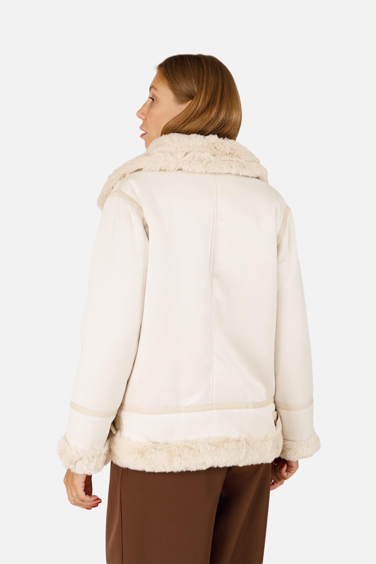 Куртка жіноча косуха ЦБ-00256292 р. 42 Молочний (28422018) - фото 5