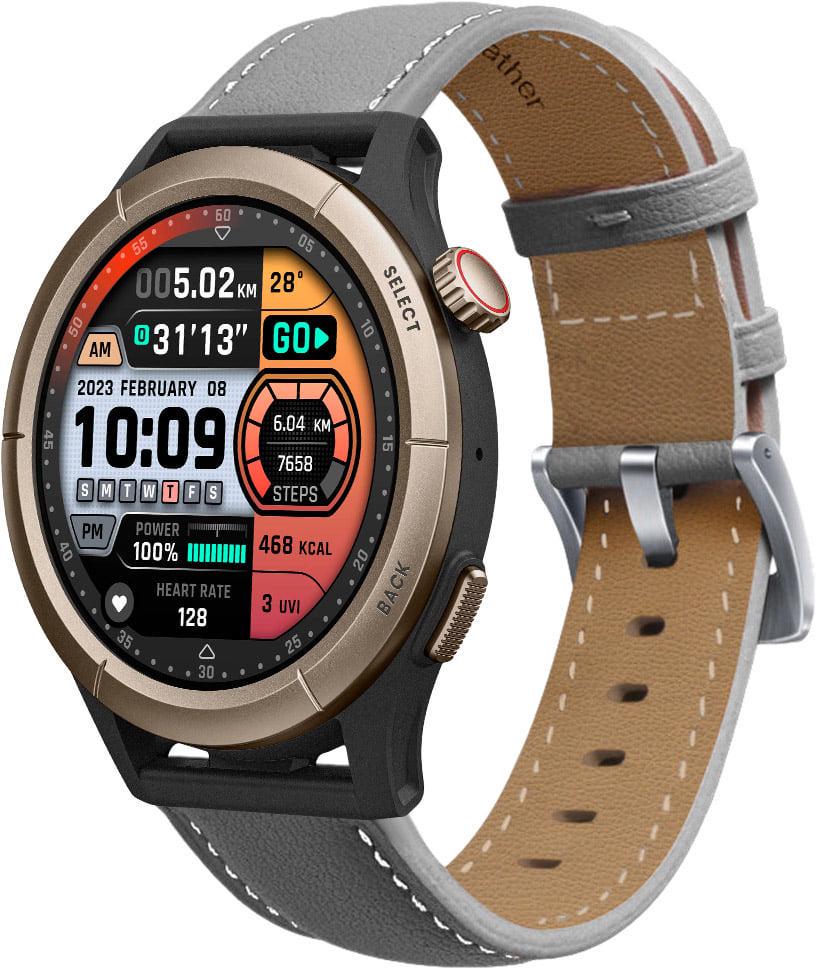 Ремінець шкіряний Folsa для Amazfit Cheetah Round/Cheetah Pro Grey (38447-33) Ремінець шкіряний Folsa для Amazfit Cheetah Round/Cheetah Pro Grey (38447-33)