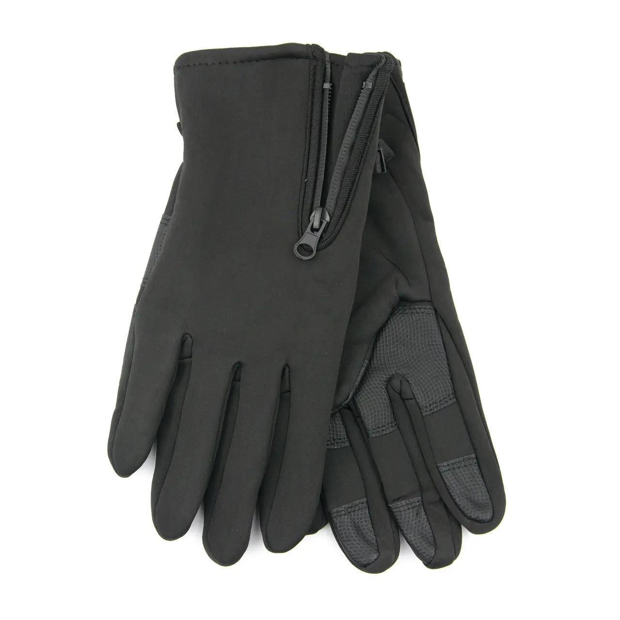 Перчатки мужские с подкладкой на флисе из термоматериала S Черный (23-16-12)