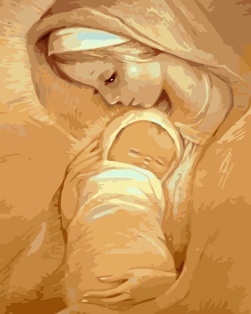 Картина по номерам Strateg Премиум Тайна рождения с лаком 40х50 см (VA-3421)