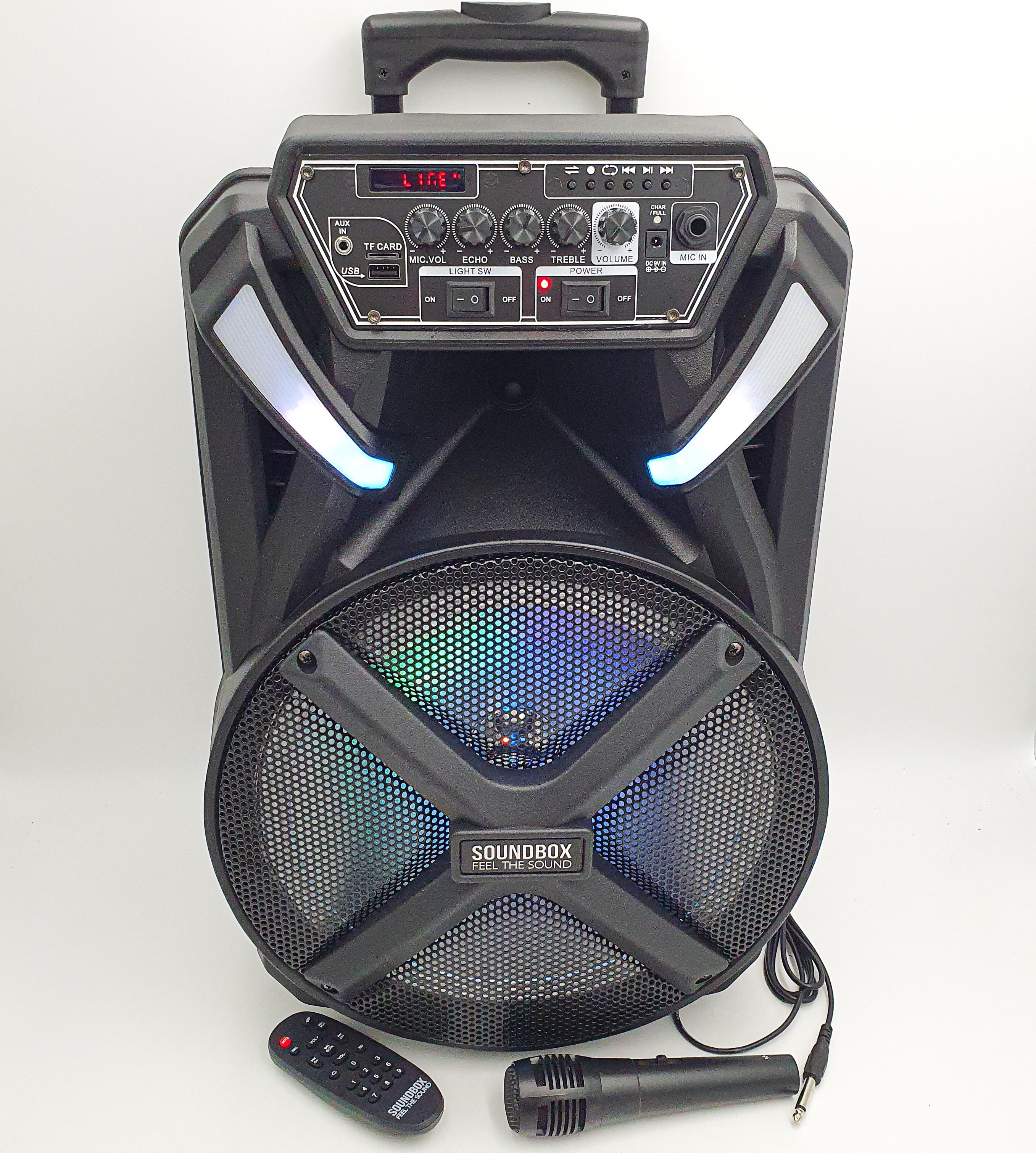 Акустическая система USB FM SOUNDBOX SB-450 150W Bluetooth 12" в чемодане с микрофоном и пультом (76556285) Акустическая система USB FM SOUNDBOX SB-450 150W Bluetooth 12" в чемодане с микрофоном и пультом (76556285)