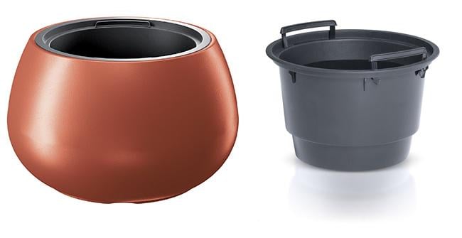 Горшок для цветов Prosperplast HEOS 37х23 см круглый с вкладышем Медный