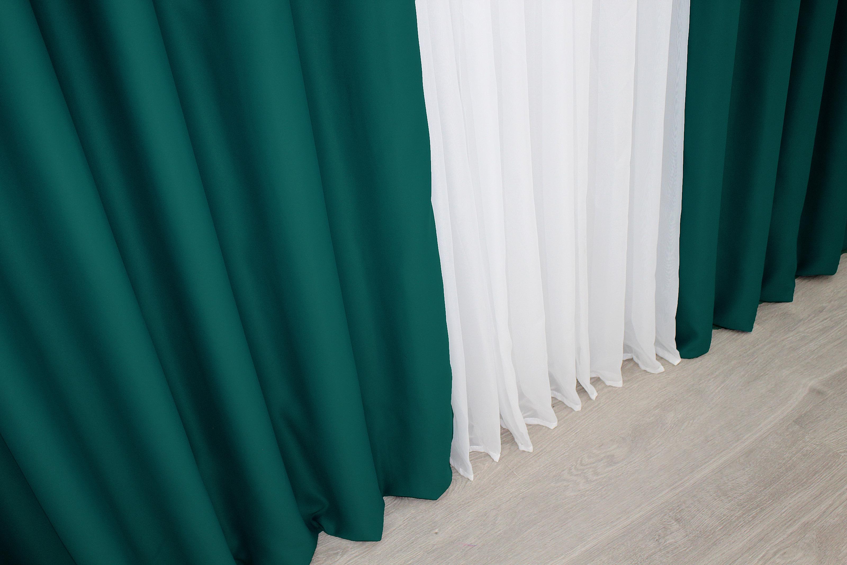 Комплект штор VR-Textil Fusion Dimout № 794ш блэкаут 150х270 см 2 шт. Изумрудный (30-579) - фото 7
