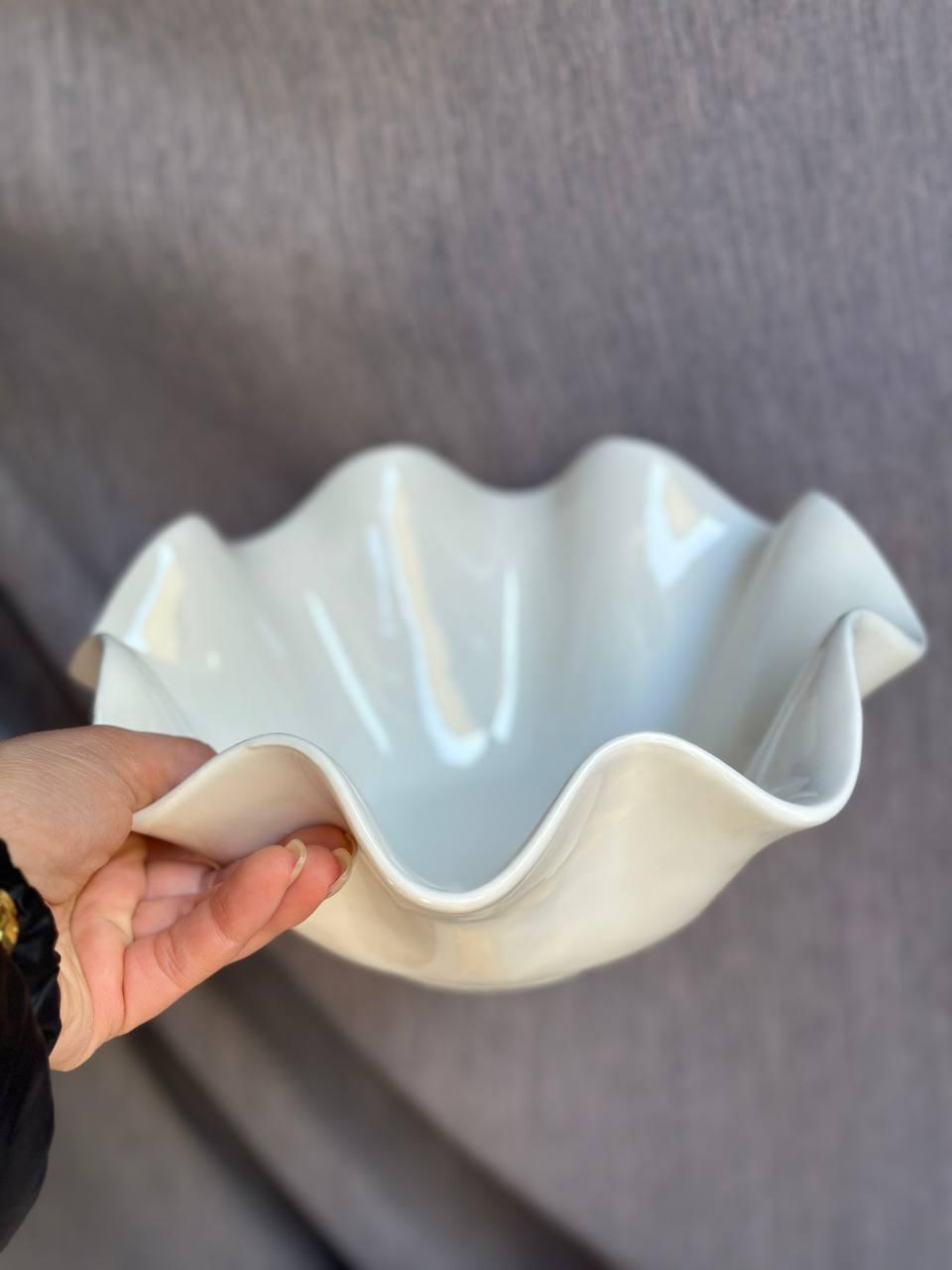 Фруктовниця Stenson MC3853-9.25 Магнолія порцелянова на бамбуковій підставці 23,5 см - фото 3 Фруктовниця Stenson MC3853-9.25 Магнолія порцелянова на бамбуковій підставці 23,5 см - фото 3