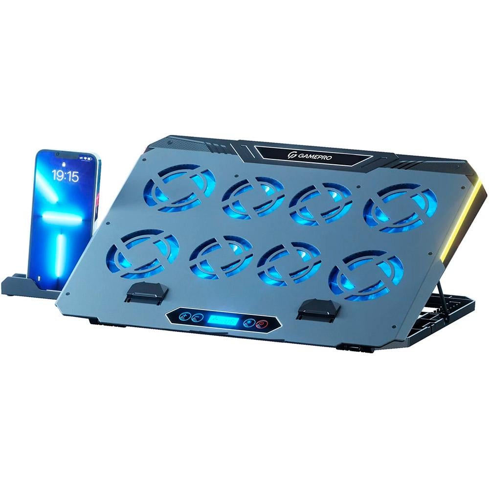 Подставка для ноутбука GamePro CP1040 с охлаждением 8 вентиляторов USB Grey (CP1040) Подставка для ноутбука GamePro CP1040 с охлаждением 8 вентиляторов USB Grey (CP1040)