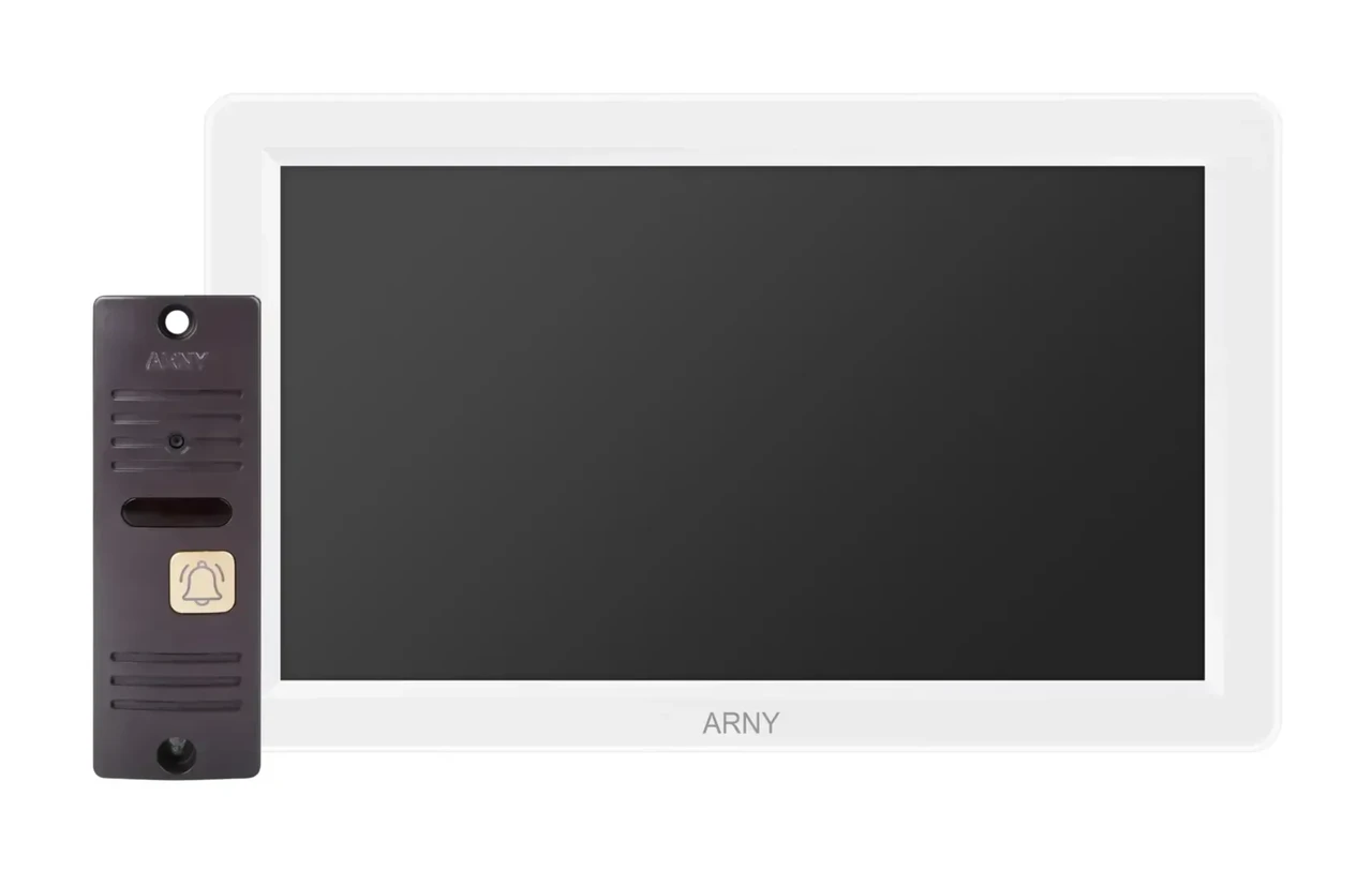 Комплект видеодомофона мультиформатный ARNY AVD-7012FHD AVD-712FHD 2Мп 7'' IPS + AVP-05 2Мп 74° White/Brown