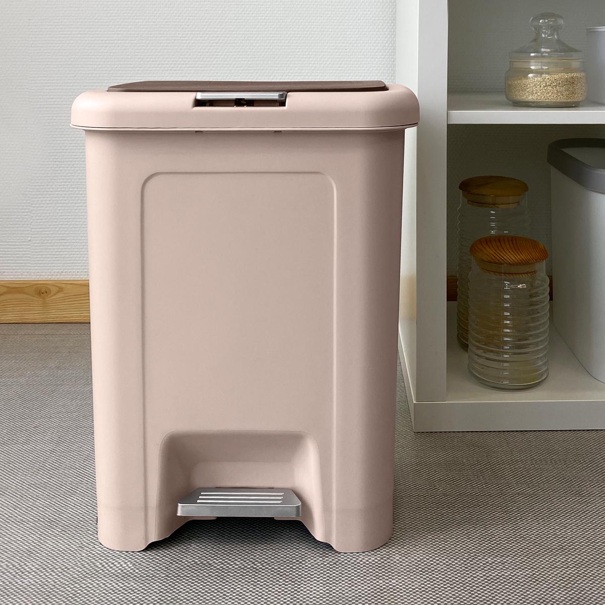 Відро для сміття МВМ MY HOME BIN-03 з кришкою і педаллю 18 л Бежевий (BIN-03 18L BEIGE) - фото 4