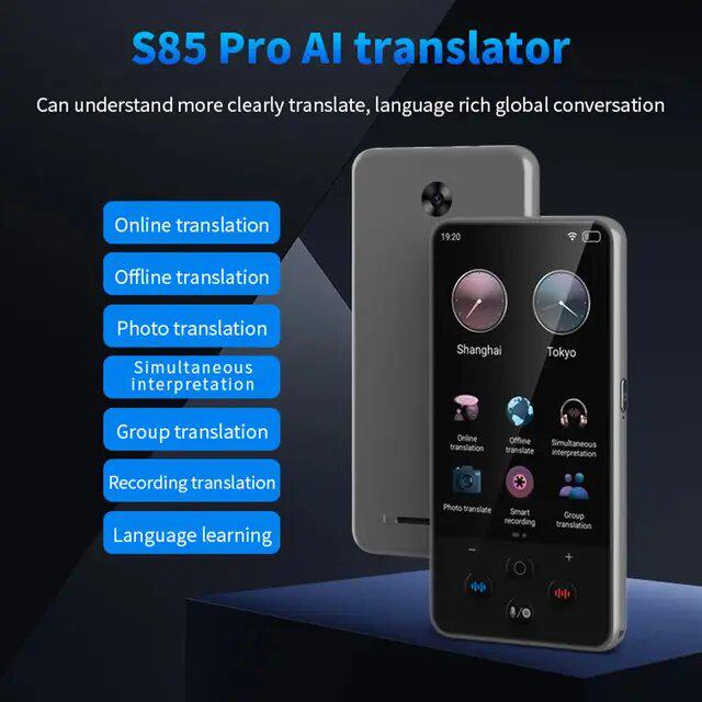 Переводчик электронный голосовой Translator S85 Pro ChatGPT нейронный перевод 138 языков/19 оффлайн языков - фото 5