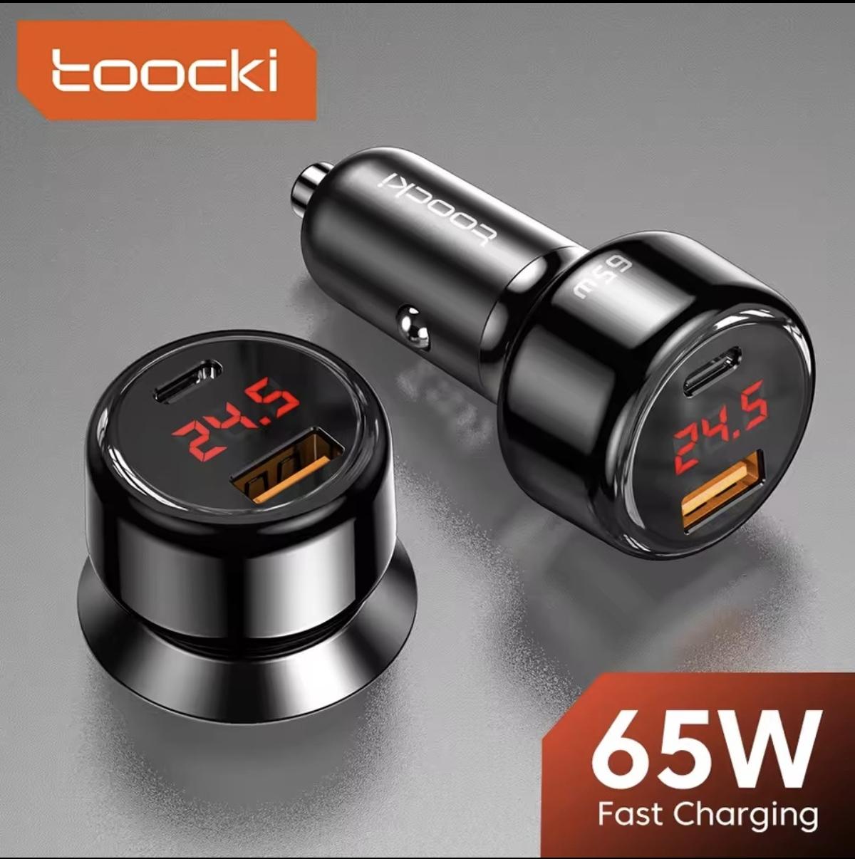Зарядное устройство для автомобиля Toocki 65W (1 Type-C 65w 1 USB 30w) - фото 2 Зарядное устройство для автомобиля Toocki 65W (1 Type-C 65w 1 USB 30w) - фото 2