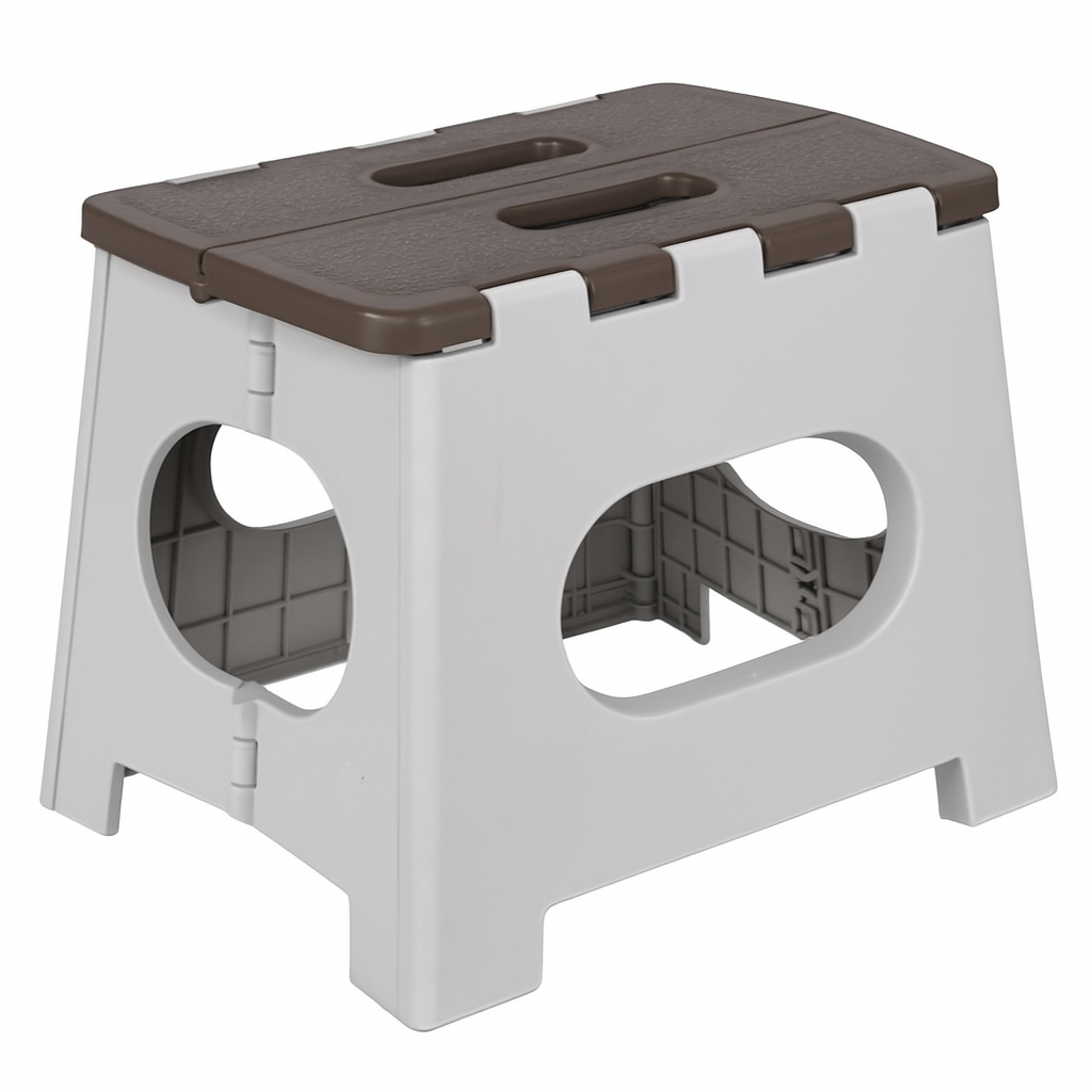 Табурет раскладной с ручкой R35100-S 33х31 см Серый с коричневым