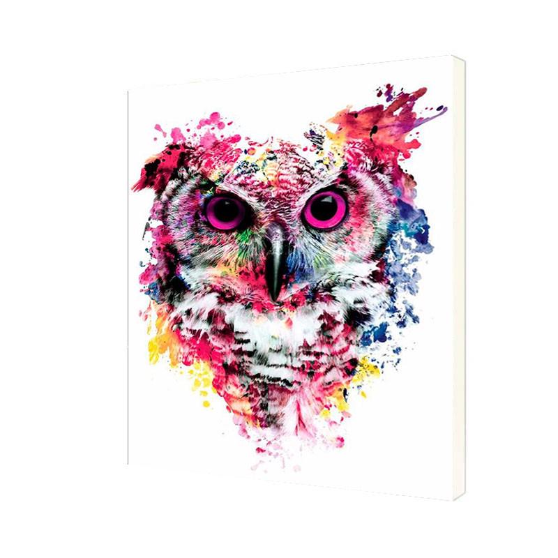 Картина по номерам Lesko DIY X1444 "Сова в красках"