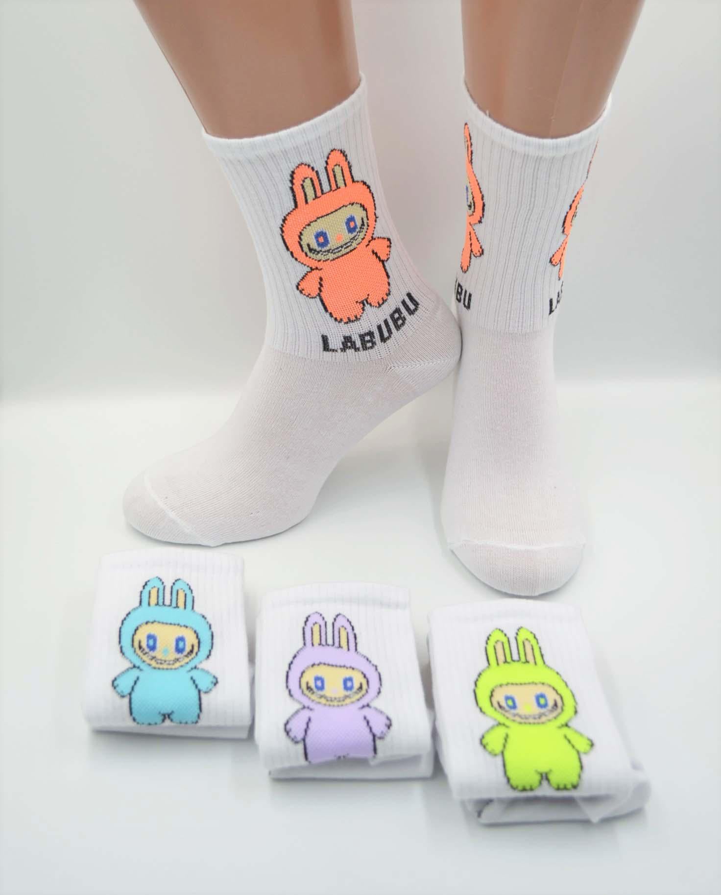 Носки универсальные демисезонные Crazy Fox 001.S259 Labubu р. 36-40 Ассорти/Белый (72293)