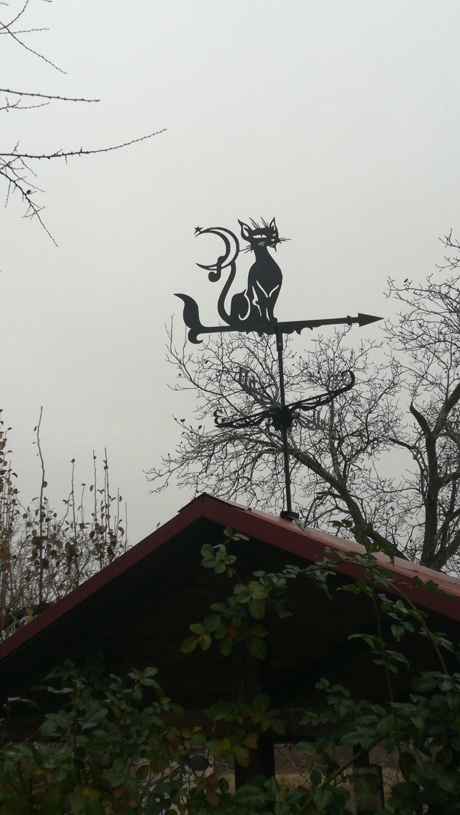 Флюгер на дах Місячний кіт металевий Чорний (9604430) - фото 4