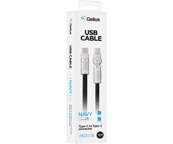 Кабель Data Gelius NAVY GP-UCN009 Type-C-Type-C 1,2 м 60W Black (0100000099416) - фото 2