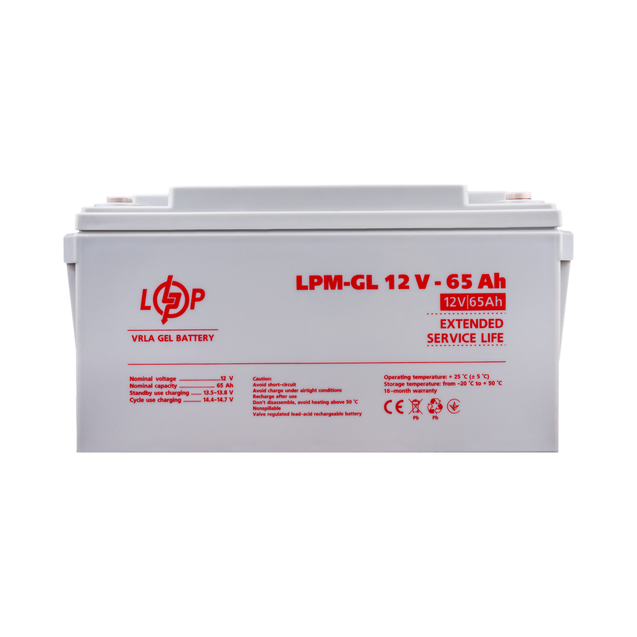 Аккумулятор гелевый LPM-GL 12V-65 Ah