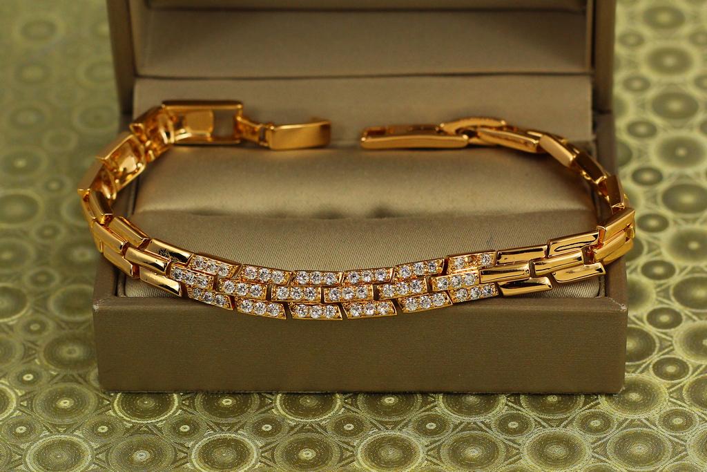 Браслет Xuping Jewelry Блокчейн 16,5 см 7 мм Золотистый (32899072)