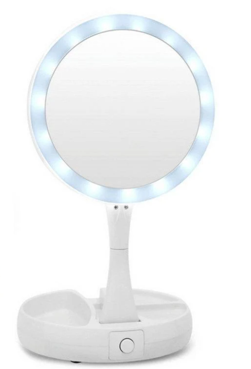 Косметическое зеркало складное 10X My Fold Away Mirror с LED подсветкой (2487)