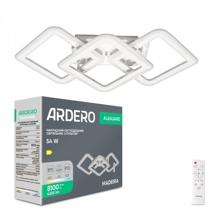 Люстра накладная светодиодная ARDERO AL6143ARD MADEIRA 54 Вт Белый (8481)