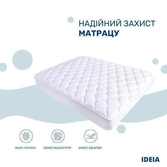 Наматрасник Ideia Home Collect Lux Elite 90х200 см наполнитель 250 с бортом микрофибра 11984 Белый (DR013261) - фото 2