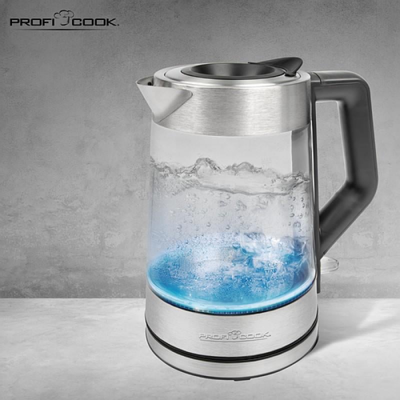 Электрочайник стеклянный с подсветкой Profi Cook 1,7 л 1850 Вт - фото 5 Электрочайник стеклянный с подсветкой Profi Cook 1,7 л 1850 Вт - фото 5