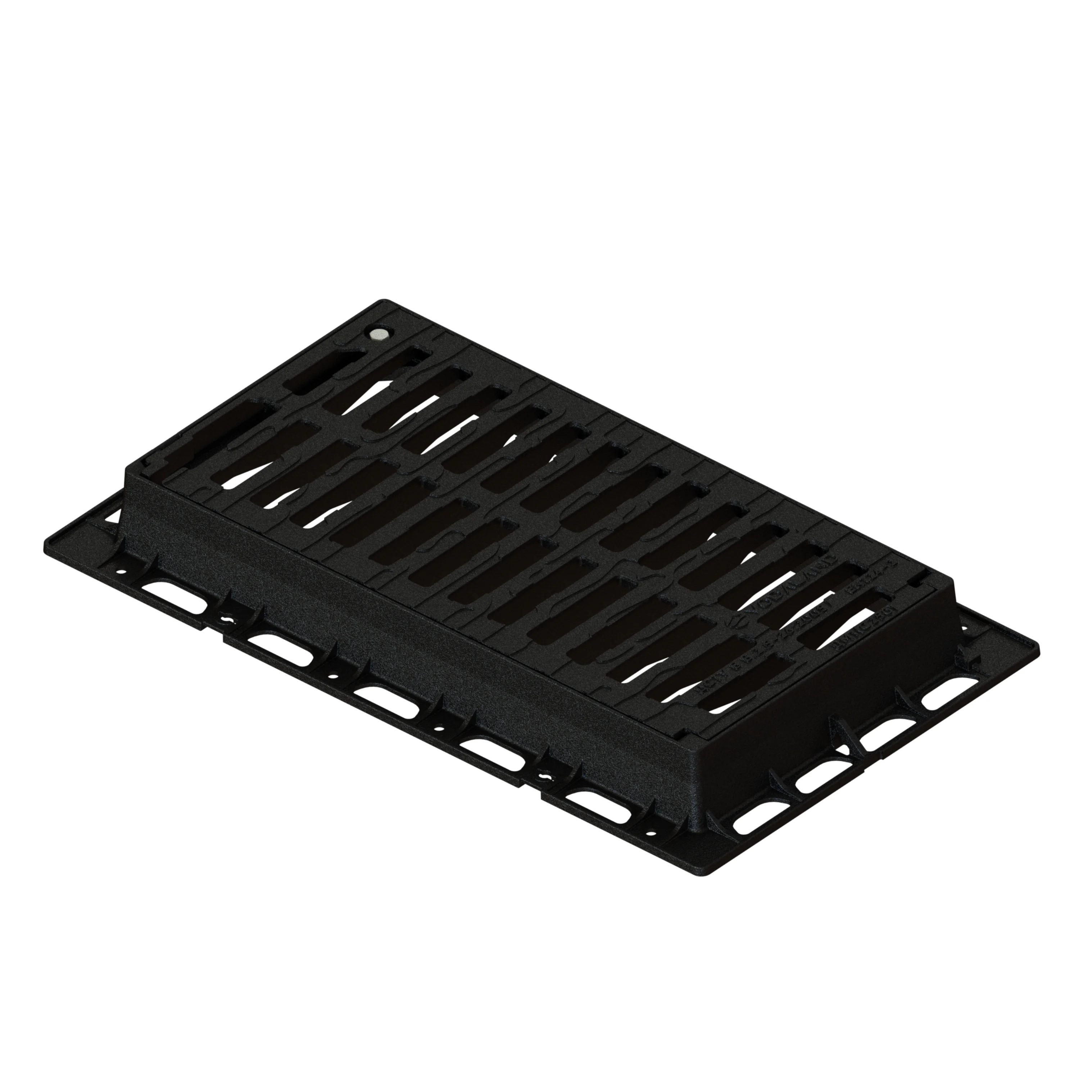 Дождеприемник чугунный магистральный Vodaland 540х940 прямоугольный щелевой Волна с замком класс C250 (35359-443U)