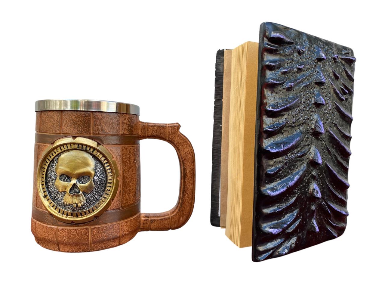 Подарунковий набір Кухоль 3D Череп Gold Rose/Блокнот 3D Око Ілюзій (2746590511) - фото 2