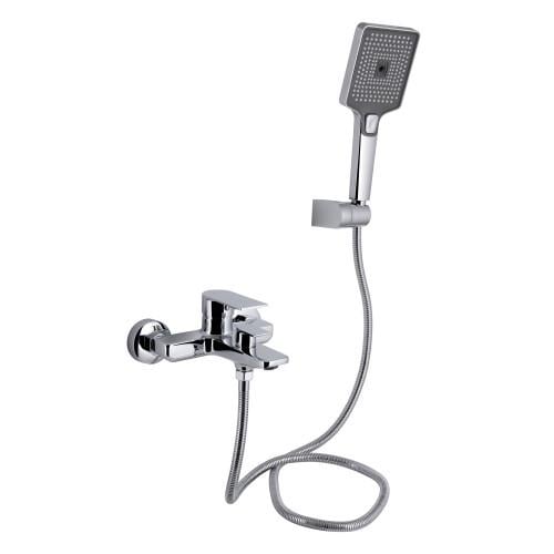 Смеситель для ванной Q-tap Aries с душевой гарнитурой Chrome (QTVARI259CRM45559)