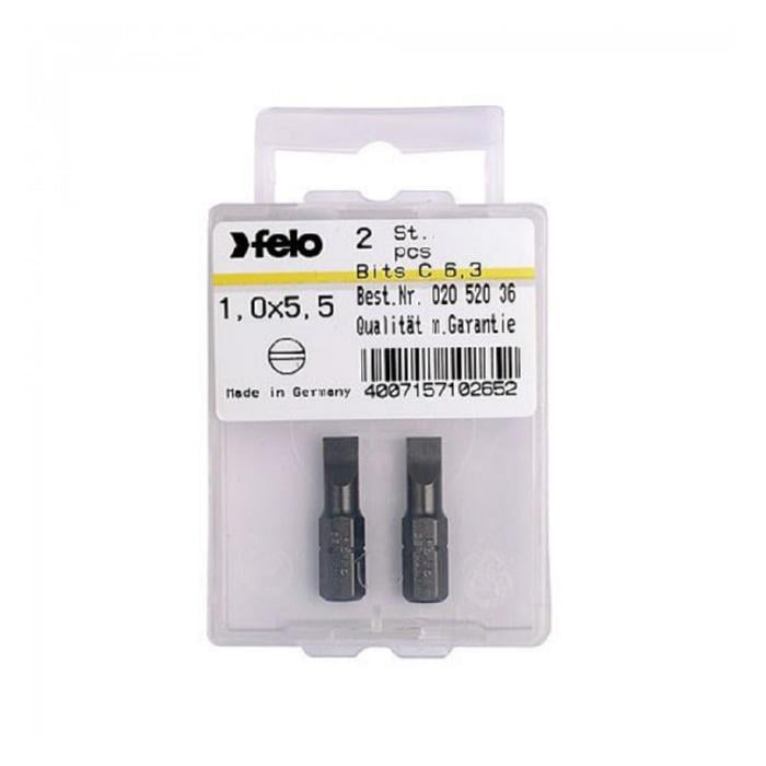 Бита Felo 5,0х0,8х25 мм 1/4" C 6,3 Вox 2 шт. 02050036 (14159)