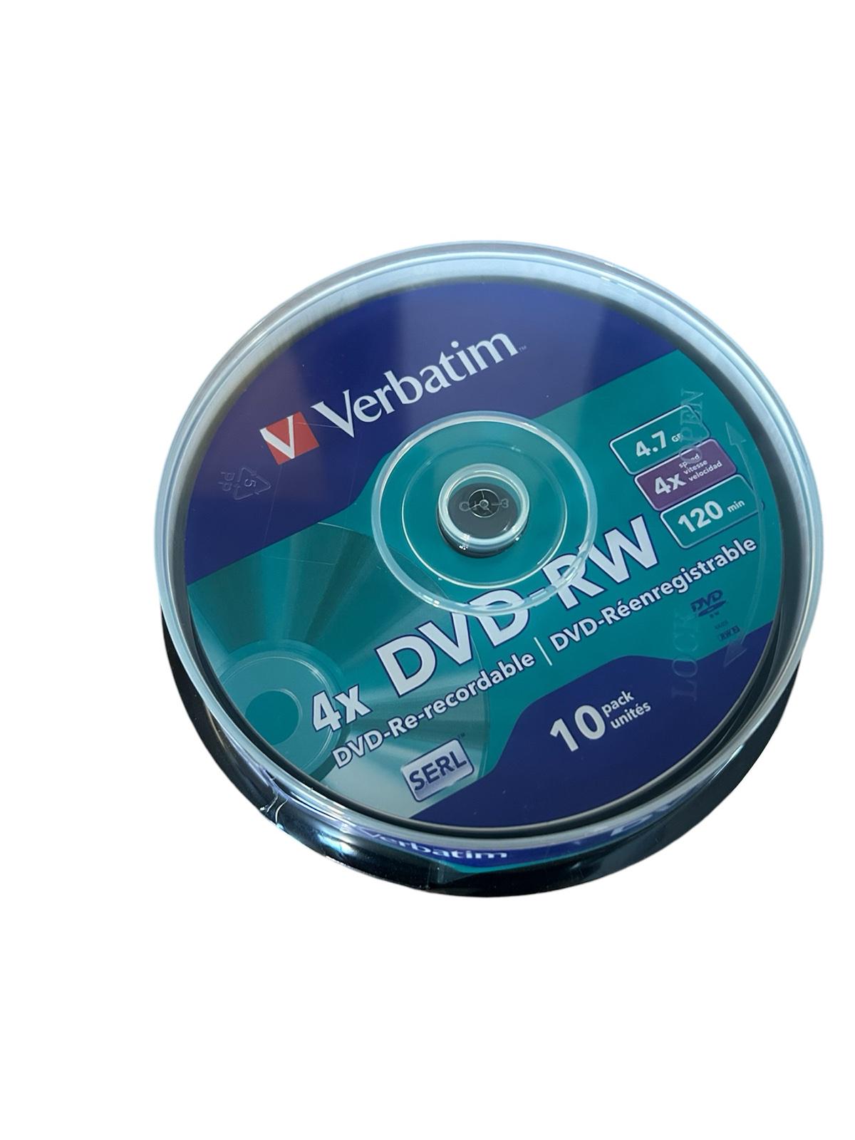 Диск Verbatim DVD-RW 4x Cake box 4,7 Gb 10 шт. (43552) - фото 2